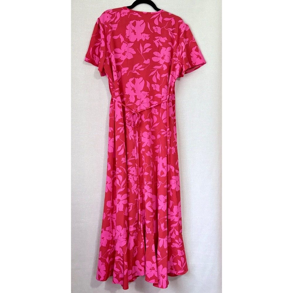 NWT PrettyGarden Chic XL Floral Wrap Maxi Dress Ruffle Short Sleeve Derby Barbie - Picture 4 of 14